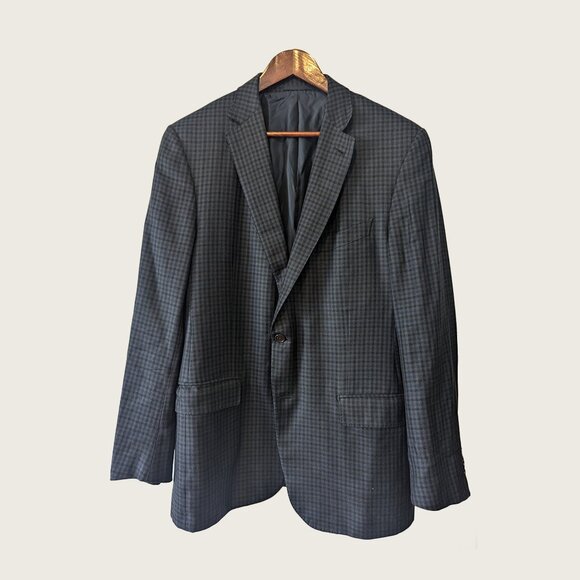 ERMENEGILDO ZEGNA - Silk blend check jacket - Sz 54 - Picture 1 of 11